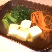 小松菜と豆腐の白だしでさっと煮！