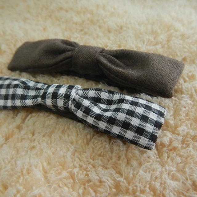 久々に小物作り☆リボンピンとヘアバンド
