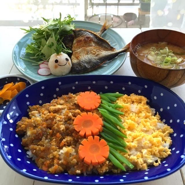 おから入りそぼろ丼＊大根おろしアート付き