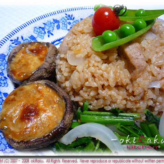 しょうゆ味のお手軽チキンライス