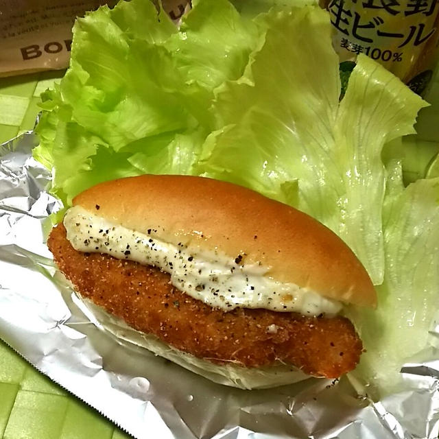 ☆豆乳タルタルソースの白身魚フライサンド＆富良野ビール☆