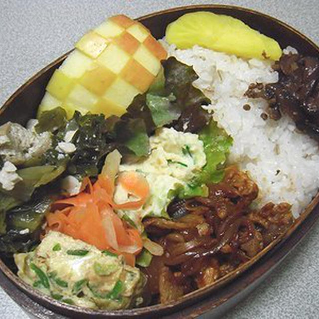 ポークチャップ弁当。懐かしの写真