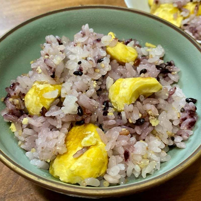 なんちゃって栗ご飯、成功です♪