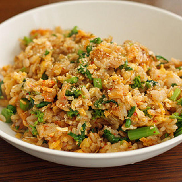 春らしく？「菜の花キムチチャーハン」
