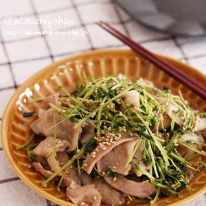 レンジで１発 伸びすぎた2回目豆苗で 豚肉と豆苗のやみつきめんつゆ炒め風レンジ蒸し レシピブログ