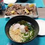 冷やしおろし梅うどんと鹿肉の竜田揚げ
