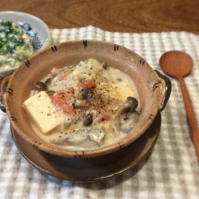 高野豆腐ときのこのクリームシチュー