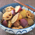 ホクホク♪サクサク♪こっくり♪さつま芋の甘みがミソ『根菜と鶏肉の味噌煮』と、食べたい季節の献立。