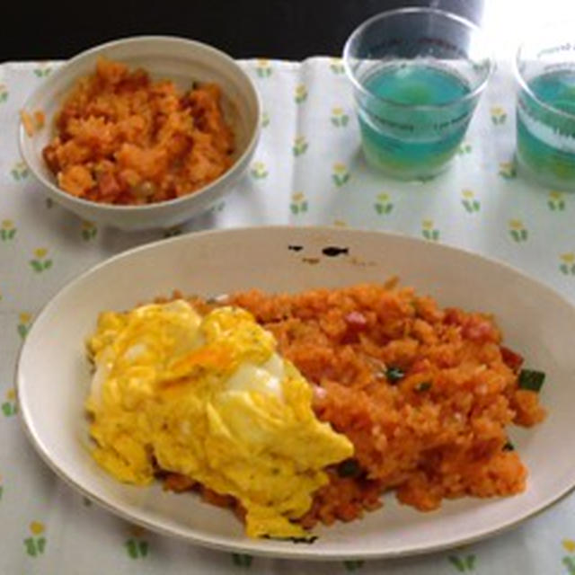 ナポリタンご飯とラムネゼリー