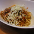コンビーフとトマトのパスタ