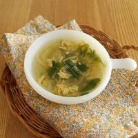 水菜とねぎのスパゲティスープ