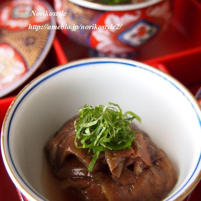冷たい茄子の梅煮