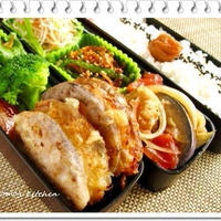 【簡単＆栄養たっぷり♪蓮根の海老＆筍はさみ揚げ〜本日のお弁当】