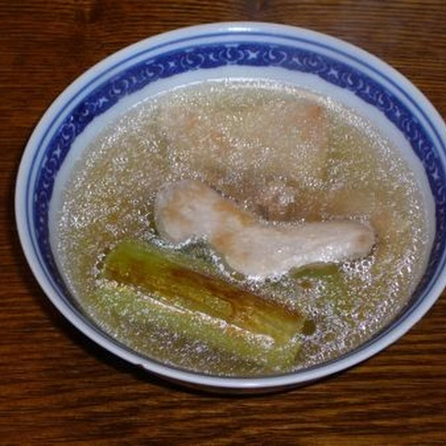 [レシピ][スープ] 焼きネギと鶏肉のスープ