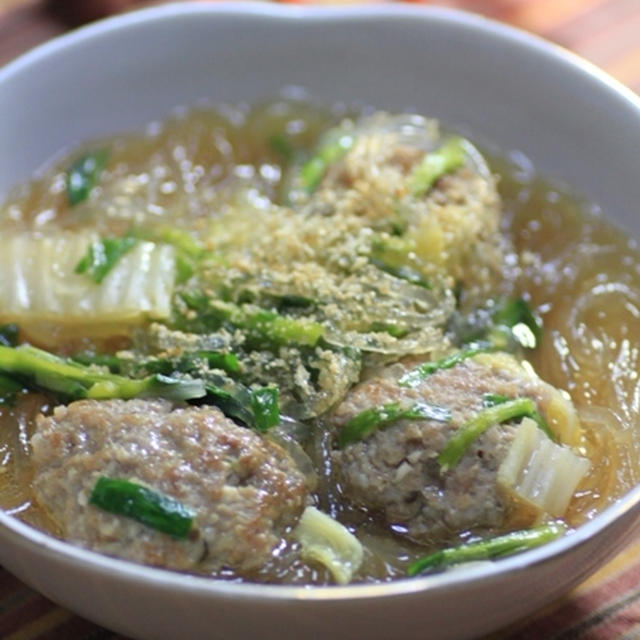 肉団子と白菜の春雨スープ煮