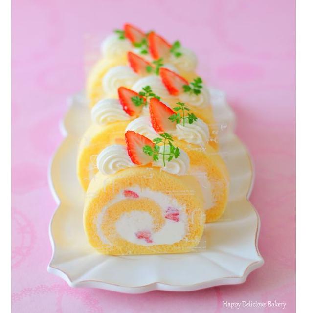 イチゴのロールケーキ♪