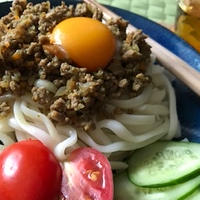 　カレーそぼろ DE  冷んやりうどん＆ オープンサンド ♬