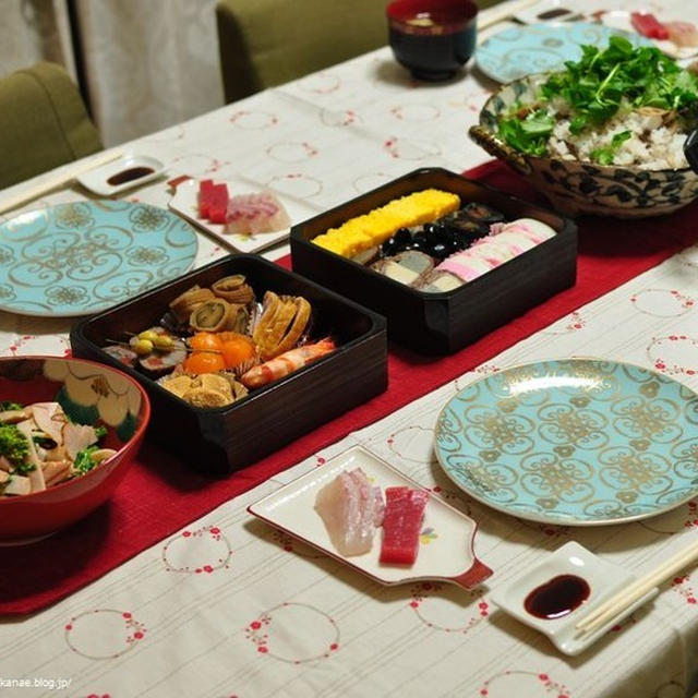1月1日と2日の晩ごはん（オット誕生日）と、今年の目標を言い合う母と娘