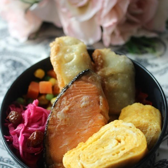男子高校生のお弁当❤　二色ご飯とボルシチ♪