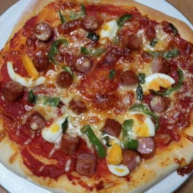 トッピングバジルで手作りピザ