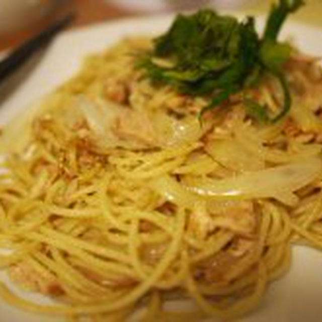 「和風シーチキンパスタ」とか