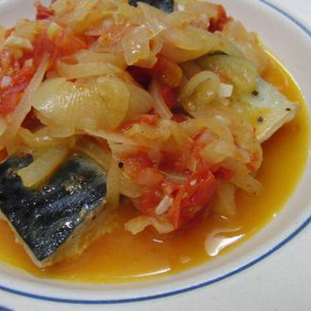鍋ひとつでできる♪　サバのトマト煮