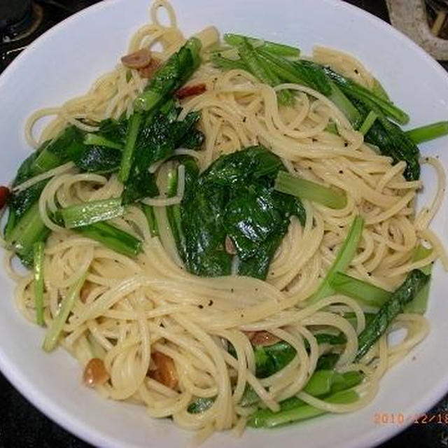 ◎[料理]小松菜のペペロンチーノ