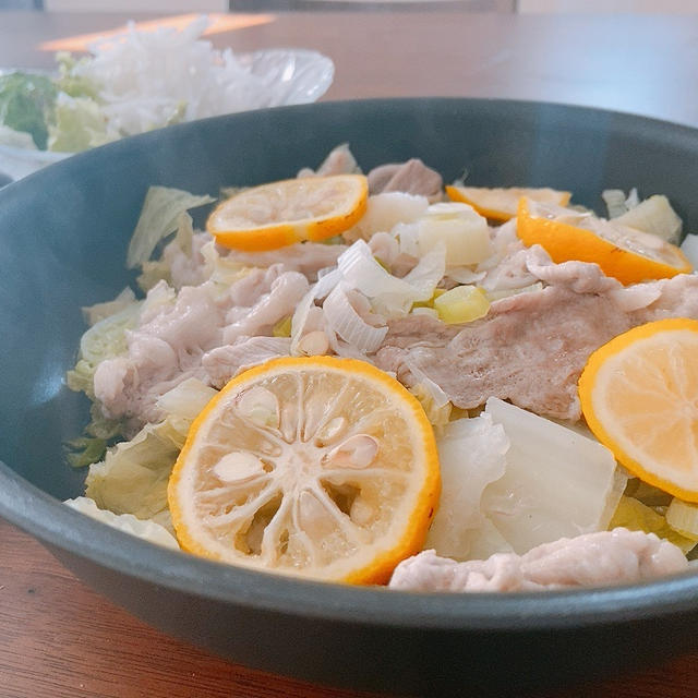 白菜と豚の柚子蒸し鍋♡レッスンと映え狙い。