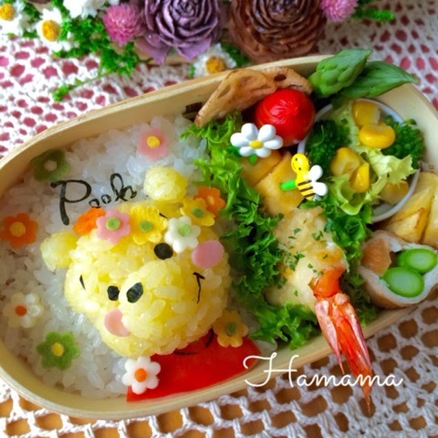 プーさん&ジバニャンのお弁当♡