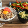 牛豚ミックス丼献立