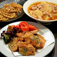 さばのから揚げなど（全部茶色くてごめんｗ）／長男のお土産ｗ