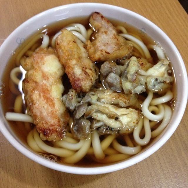 豚天としめじ天のおうどん