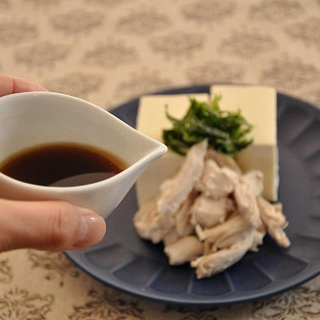 蒸し汁もちゃーんと活用♡蒸し鶏の温やっこ