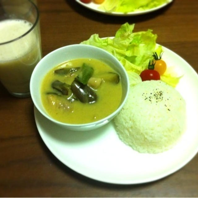 グリーンカレーの晩御飯