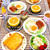 朝ごはんです「パンとグレープフルーツ」
