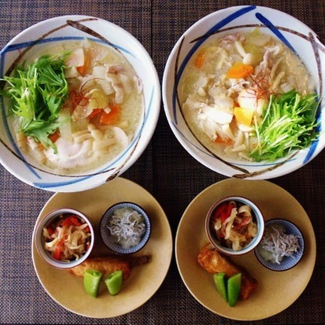 白身がないたまご（笑）優しいまろやか豆乳味噌にゅう麺♪♪♪