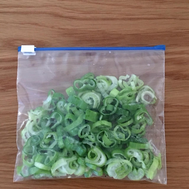 鍋料理で余った長ネギの保存。