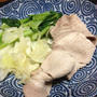 バター麦茶で豚肉と野菜のしゃぶしゃぶ すだちとわじまの海塩　プラズマプラクシスの水素水