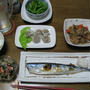 夜ご飯(120928)焼き秋刀魚の献立