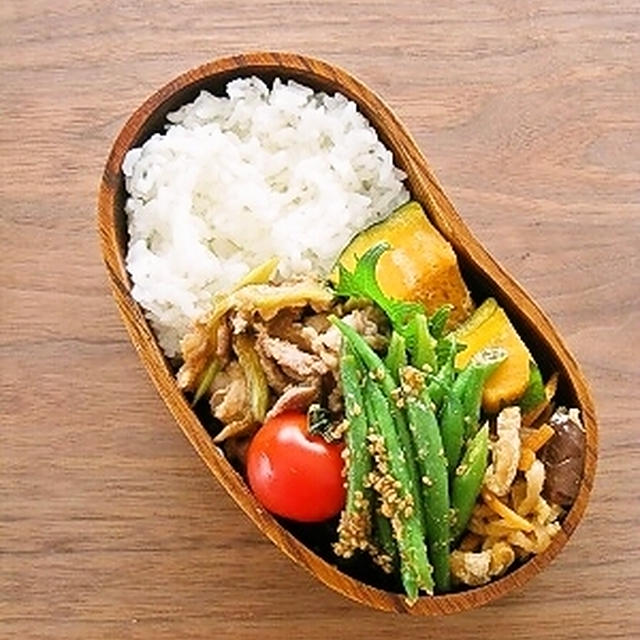 豚肉とセロリの蜂蜜生姜炒め弁当