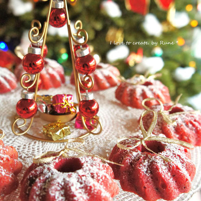 赤い秘密とクリスマスリース焼きドーナッツ