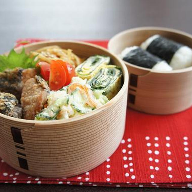 お弁当×ぶりの竜田揚げ柚子胡椒風味×大根の皮のきんぴら