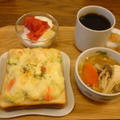 12/16 朝食：さっくり☆ポテサラチーズトースト