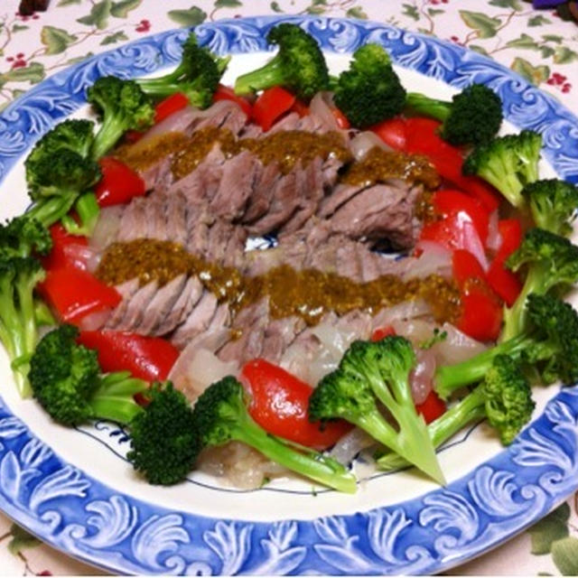 新玉ねぎで肉料理