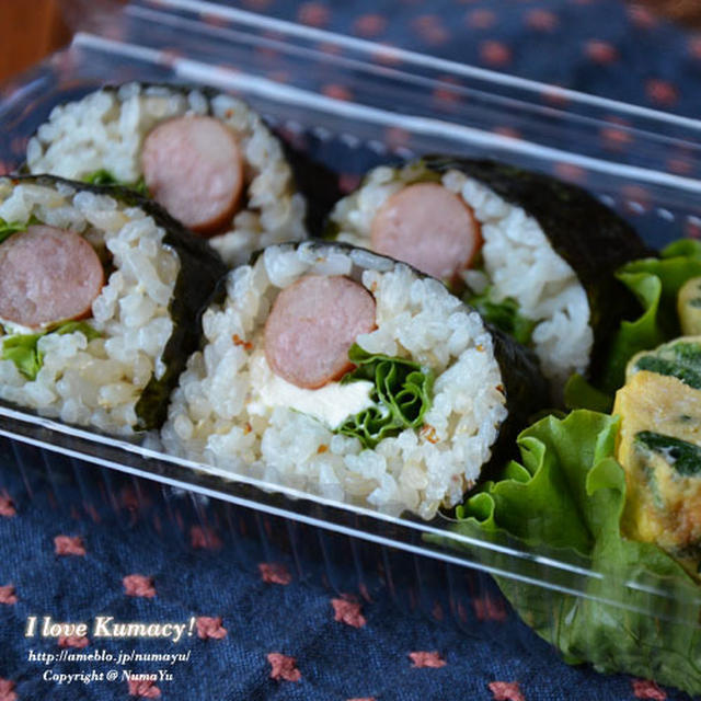 簡単にウインナーの巻き寿司弁当