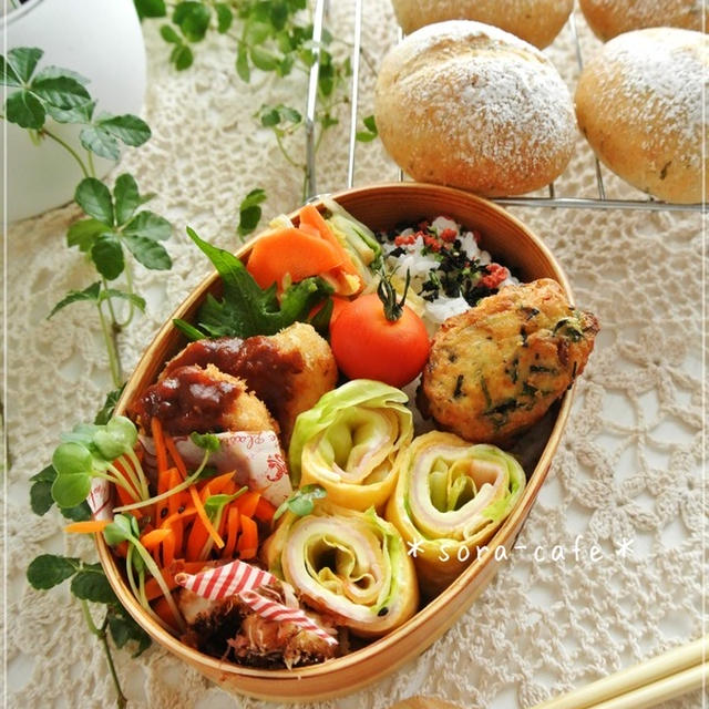 ささみカツ弁当♡と、米粉と卵のスイートポテト♡