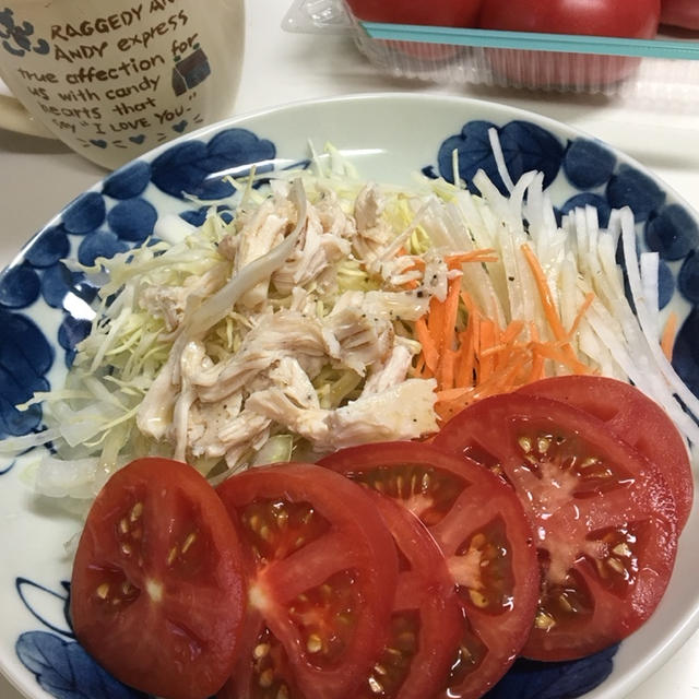 ササミ☆サラダチキンの野菜サラダ