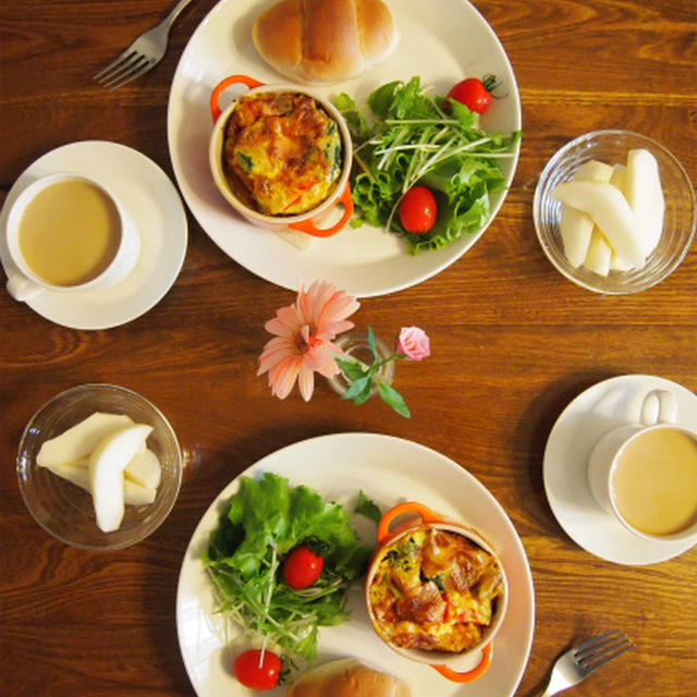 ル クルーゼでキッシュ的な朝ごはん By はなばなさん レシピブログ 料理ブログのレシピ満載