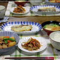 ・たらのみぞ漬け焼き＆肉じゃが　お庭のビオラ　ローズブロッチ