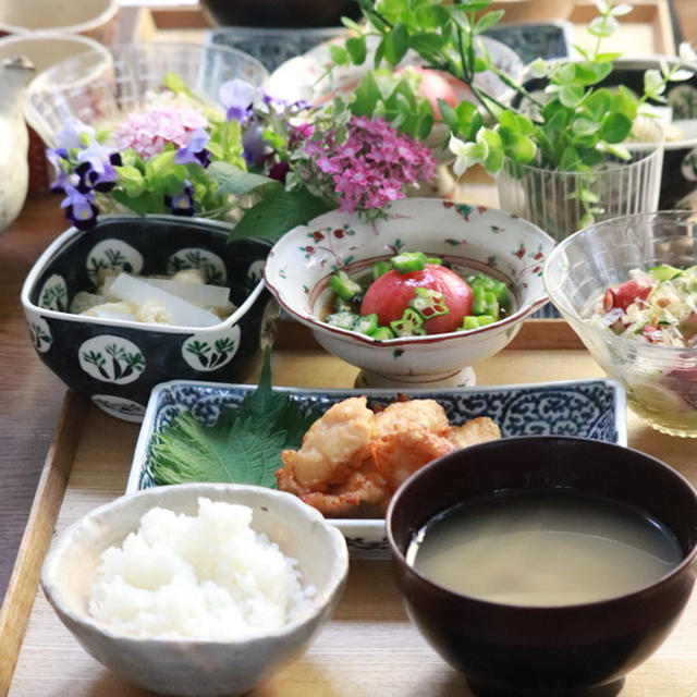 　【レシピ・リンク】とり天。と　献立　と　氷室饅頭。